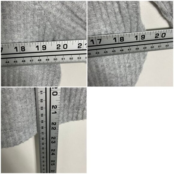 NEW Nordstrom Oversized Waffle Knit Snap Henley Long Sleeve Heather Grey Size XS - Picture 12 of 13
